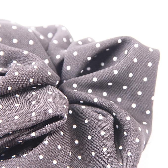 Headband and Scrunchie Set for Women 2Pack Hair Ties for Girls Elastics Bands Ponytail Holder Hair Accessories Grey Dot