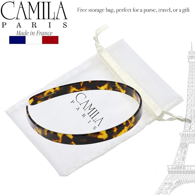 Camila Paris CP2003 French Headband for Women, Handmade Tokyo, Strong Hold Grip Women's Hair Band, Ligth and Very Flexible, No Slip and Durable Styling Girls Hair Accessories, Made in France