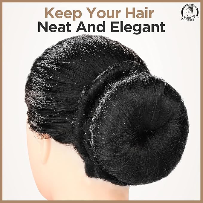 Teenitor Hair Donut, Hair Bun Maker, Black（Extra-large, Large, Medium and Small）