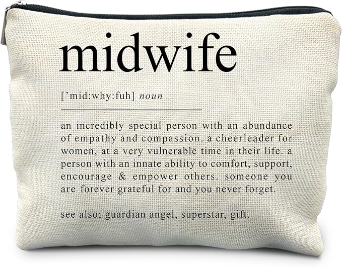Midwife Doula Gifts, Midwife Definition Makeup Bag Gifts for OBGNY Doctors Nurses, Pediatrician Obstetrician, Gynecologist Midwife Appreciation Gifts for Women, Midwife Cosmetic Bag Pouch