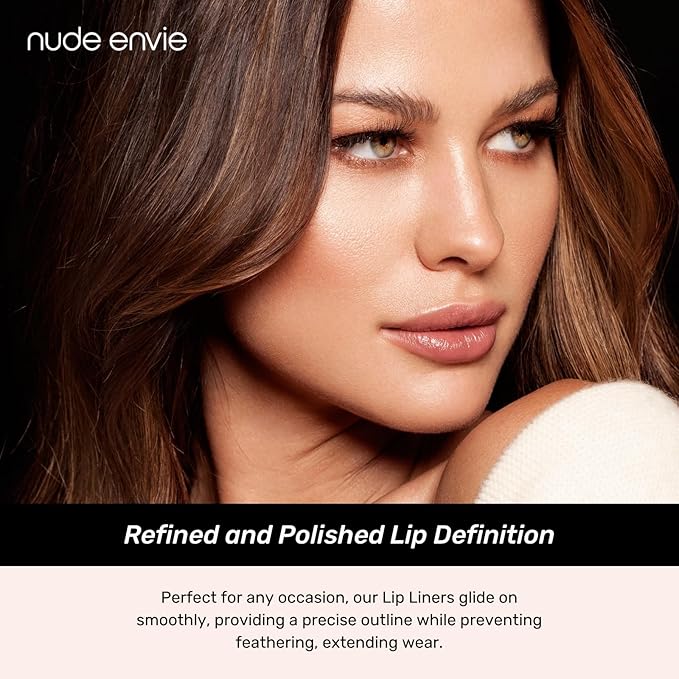 nude envie - Lip Liner - Smooth, Precise & Easy Application - Pigmented, Long-Lasting Lip Pencil - Add Definition - Prevents Feathering - Sharpenable - Vegan, Paraben-Free & Cruelty-Free - Rich