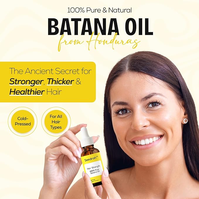 Batana Oil for Hair Growth, 100% Pure & natural Batana Oil from Honduras, helps Prevent Hair Loss, Eliminate Split Ends for Men & Women|For All Hair Types - 2 fl oz