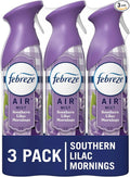 Febreze Air Mist Air Freshener Spray, Odor-Fighting Room Spray, Air Fresheners for Home and Bathroom and Kitchen, Aerosol Can, Southen Lilac Mornings Scent, 8.8oz, 3 Count