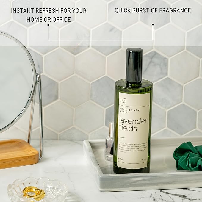 Craft & Kin Lavender Home Fragrance Bundle | Lavender and Wood Scented Candles + Lavender Room Spray | Men's Soy Candles & Room Freshener