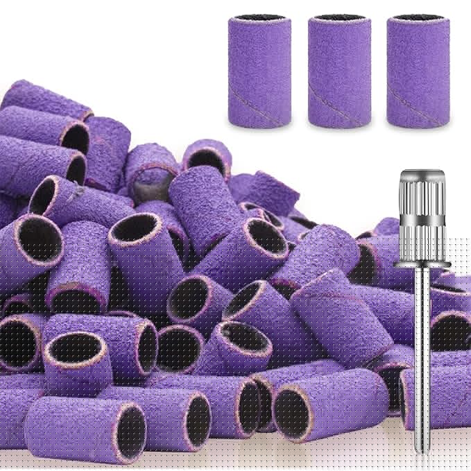 Electric Nail Drill Kit, Professional Cordless Electric Nail File for Acrylic Gel Dip Powder Nails Portable Nail Machine Kit Manicure Pedicure Tools Set with Nail Drill Bits Sanding Bands (Purple)