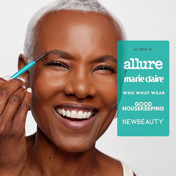 Thrive Causemetics Infinity Waterproof Eyebrow Pencil, Retractable Brow Pencil with Hyaluronic Acid, Shea Butter, Dual Ended Eyebrow Brush Spoolie, Fine Tip, Vegan, Cruelty Free, Audrey (Medium Brown)