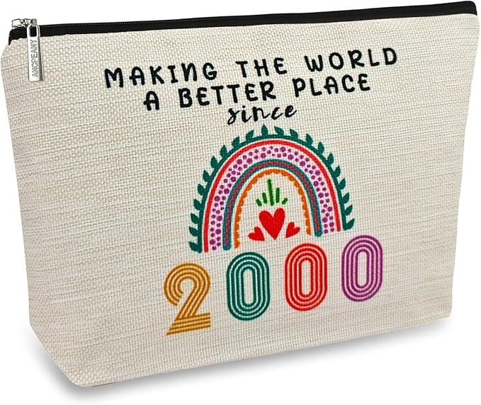 25th Birthday Gifts for Girls Makeup Bags, 2000 Happy 25th Birthday Decorations for Teen Girls, 25 Year Old Girl Birthday Gifts for Daughter, Sister, Granddaughter, Cosmetic Travel Pouch, Christmas