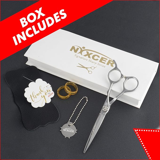 Professional Series - 6.25" Arc Convex Edge Blade With Sharpness Hair Cutting Scissors 440C Japanese Steel, Featuring Long-Lasting Sharpness Silver