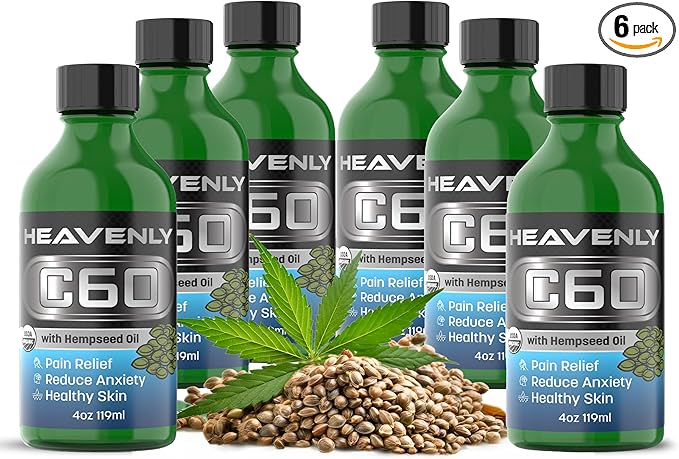HNP Labs C60 Organic Hemp Seeds Oil - 99.99% C60, Food-Grade Supplement for Longevity & Wellness - 80mg C60 Organic Hemp Oil Boost Vitality, Anti-Aging Formula for Radiant Skin Lab-Tested for Purity