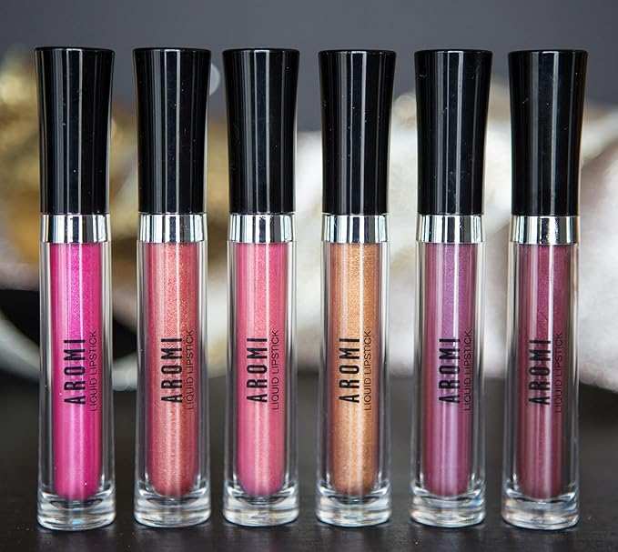 Aromi Gold Metallic Liquid Lipstick | Yellow Bronze Lip Color with Shimmery Finish, Vegan and Cruelty-free, Smudge Proof, Long-lasting, Handmade (Gold Digger)