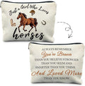 RYYCDOIHorse Lovers Make Up Bag, Horse Cosmetic Bag, Girls Horses Gifts