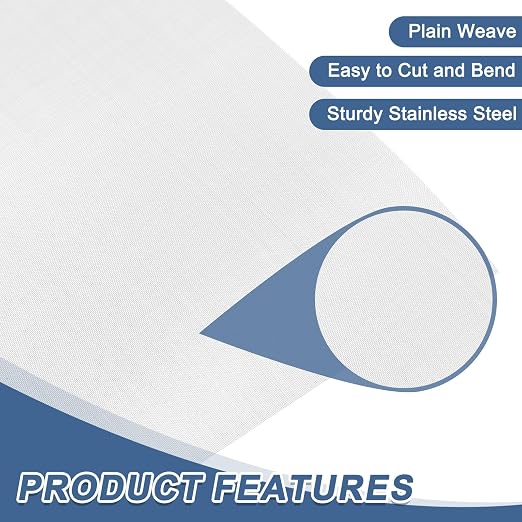 uxcell 80 Mesh 79" x 16" Woven Wire Mesh, 304 Stainless Steel Air Vent Filter - Image 3