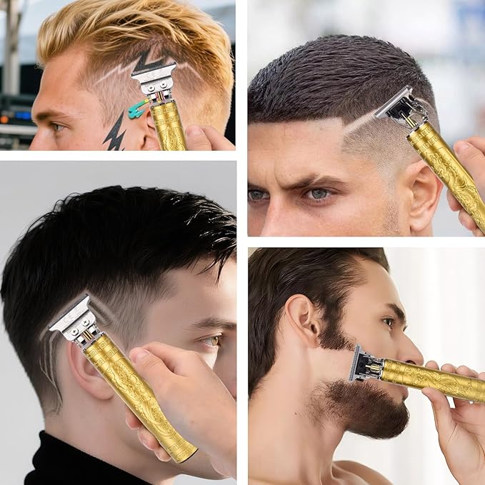 LQTⓇ Professional Beard Trimmer for Men, Rechargeable Hair Trimmer, Hair Clipper for for Hair Cutting, Cordless Electric Razor Shavers, Mens Gifts (Gold)