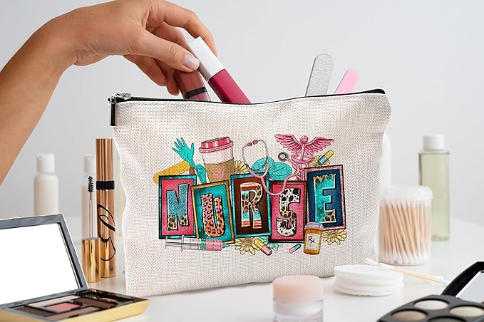 Nurse Makeup Bags,Nurse Gifts for Women,Nurse Cosmetic Bags With Zipper,Nurse Gifts for Nursing Student,Student Nurse Gifts(J style)