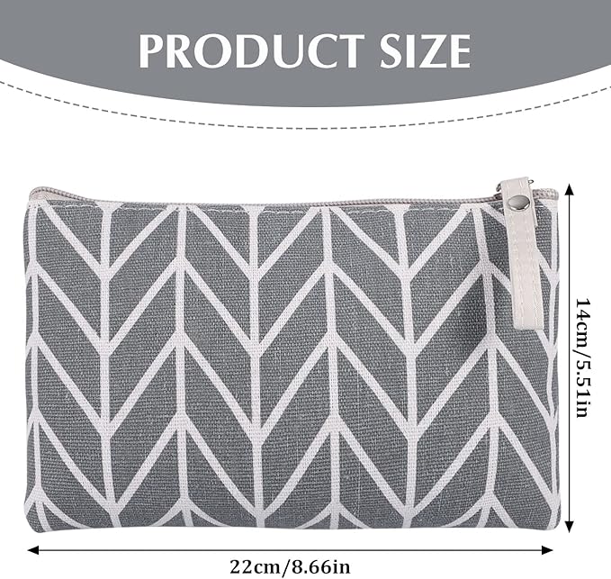 8 Pcs Canvas Cosmetic Bag, Multi-function Travel Makeup Bag Cosmetic Pouch with Zipper Travel Toiletry Bag Small Makeup Pouch Christmas Gifts Stocking Stuffers for Women