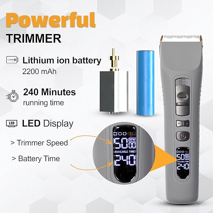 Brio Beardscape V1 Beard Trimmer for Men Professional with Low Friction Ceramic Blade, Cordless Professional Hair Trimmer for Barbers with 4 Hrs of Long Battery Timing, Ideal for Beard & Body (Gray)