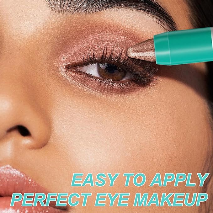 4Pcs Eyeshadow Stick, Eye Brightener Stick, Shimmer Creamy Eye Shadow Makeup, Waterproof Long Lasting Glitter Highlighter Eye Liner Pencil (4PCS A)