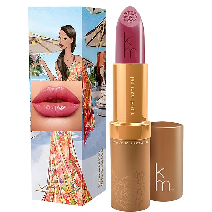 Karen Murrell Natural Lipstick - Lip Tint 43 Plum Martini - Sheer Buildable to Glossy Lip Tint - 100% Natural Ingredients, Moisturizes & Hydrates Lips - Paraben & Cruelty Free