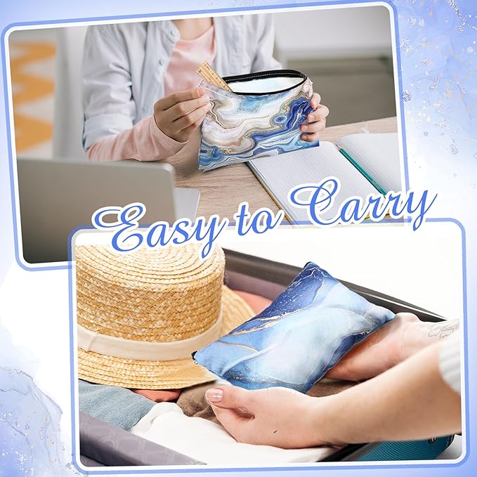 Hillban 36 Pcs Marble Makeup Bags Marble Gifts Cosmetic Bags for Women Travel Toiletry Pouch with Zipper Portable Organizer Pouch for Cosmetics Makeup Brushes, 12 Styles