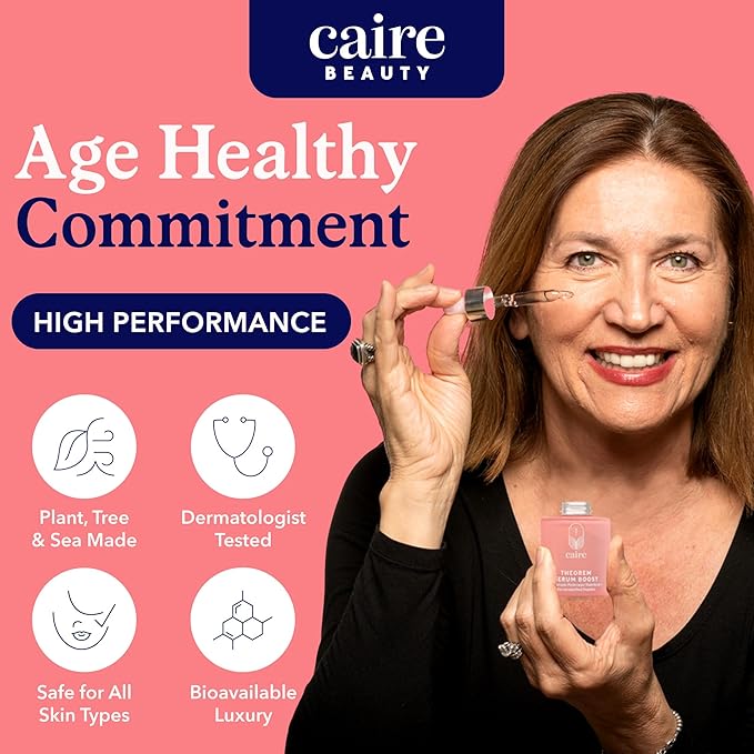 Caire ‘Own Your Age’ Hyaluronic Acid Peptide Deep Infusing Serum for Face, Eyes + Neck | Wrinkle Fighting, Collagen Generation for Women Over 40 | 30ml