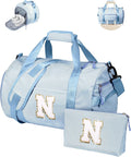 Toddler Birthday Gift, Girls Travel Duffle Bag, Kids Initial Overnight Bags with Shoe Compartment, Customized Weekender Bag with Makeup Pouch, Teen Girl Gifts Trendy Stuff (Letter N)