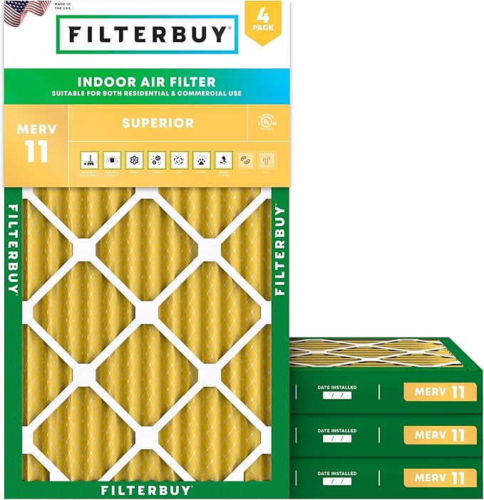 Filterbuy 14x24x2 Air Filter MERV 11 Superior Pet & Allergy Defense, by Filterbuy