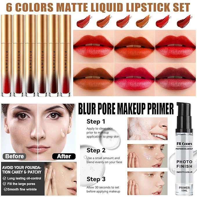 All in One Makeup Kit for Women Full Kit,Travel Make Up Gift Set for Women Teens Girls, Includes Eyeshadow,Foundation,Lipstick,Mascara,Brush,Sponge,Brow Powder & Soap,Eyeliner,Primer,Contour,Bag