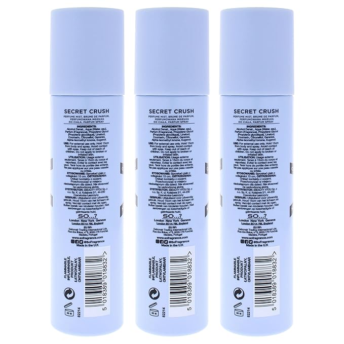 So...? Secret Crush Perfume Mist for Women - 4.7 oz Mist - Pack of 3