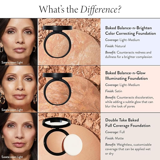 LAURA GELLER NEW YORK Baked Double Take Powder Foundation - Medium - Buildable Medium to Full Coverage - Matte Finish