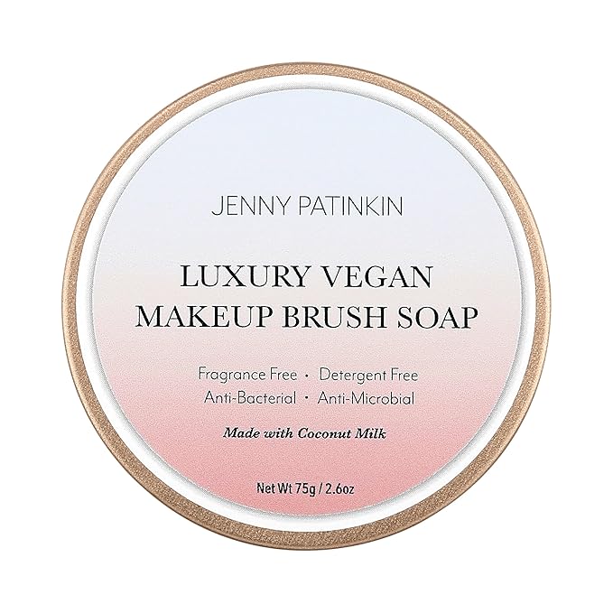 Jenny Patinkin Makeup Brush Cleaner Soap, Luxury Vegan Makeup Brush Soap, For All Brush Types – Synthetic & Natural Solid Cleansing Soap, Professional Brush Cleaning Solution, Cruelty-Free