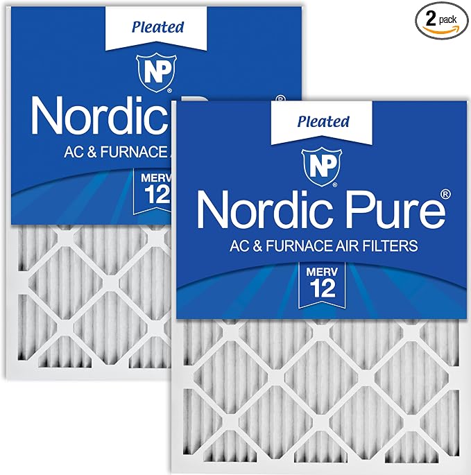 Nordic Pure 18x20x1 Pleated MERV 12 Air Filters 2 Pack by NordicPure