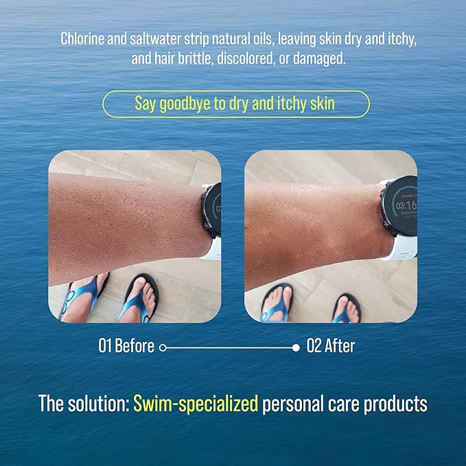 TRIHARD Chlorine Removal Body Wash, Protects and Hydrates Sensitive Skin from Pool and Ocean, Pool Essentials for Post Swim Chlorine Skin Protection (Pack of 2)