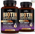 NEW AGE Biotin Collagen Keratin Hyaluronic Acid - 50,000mcg Hair Growth Vitamins for Men and Women, Nails, Hair, Skin Vitamins and DHT Blocker with Vitamin E Folic Acid Pumpkin Seed MSM- 180 Count