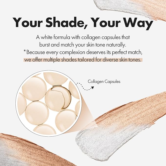 Blanc Cover Cream Stick V White - Korean Color-Changing Foundation Stick with Volufiline - Medium to Full Coverage Dewy Finish Base Makeup - Dual-Ended with Detachable Brush (203 Medium)