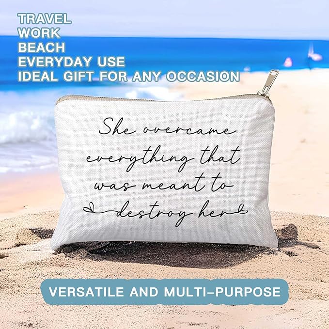 She Over Came Everything That Was Sent To Destroy Her Makeup Bag Women Empowerment Gift To Girl Boss Strong Women Female Empowerment Gift