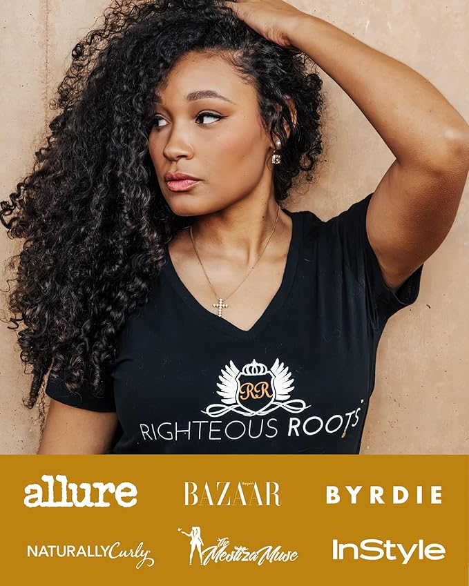 Righteous Roots Rx Hair Oil for Hair Growth, Anti Frizz and Thickener Best for Curly, Wavy Natural Hair and Beards. 4fl oz (Previously known as Hair RX)