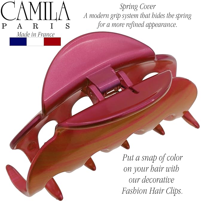 Camila Paris CP3218 French Hair Clip for Women for Thick Hair for Long Curly Wavy Hair, Large, Girls Hair Claw Clips Jaw Styling Hair Accessories for Women, Strong Hold No Slip Grip, Made in France