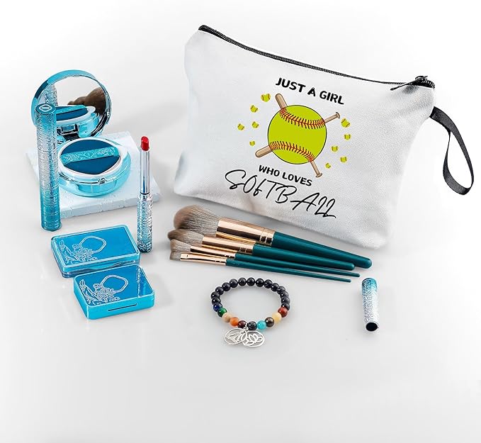 Softball Accessories for Girls,Graduation Gifts for Her,Softball Party Favors,Softball Cosmetic Bag,Softball Gift Bags,Birthday Gifts for Women Her Bff Bestie Best Friend Sister,Christmas