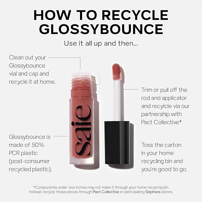 Saie Glossybounce Duo - Hydrating Lip Gloss & Tinted Lip Oil Hybrid - Disco (.17 oz), Bounce (.17 oz), Non-Sticky Shine with Hyaluronic Acid & Jojoba Oil for Soft, Plump Lips