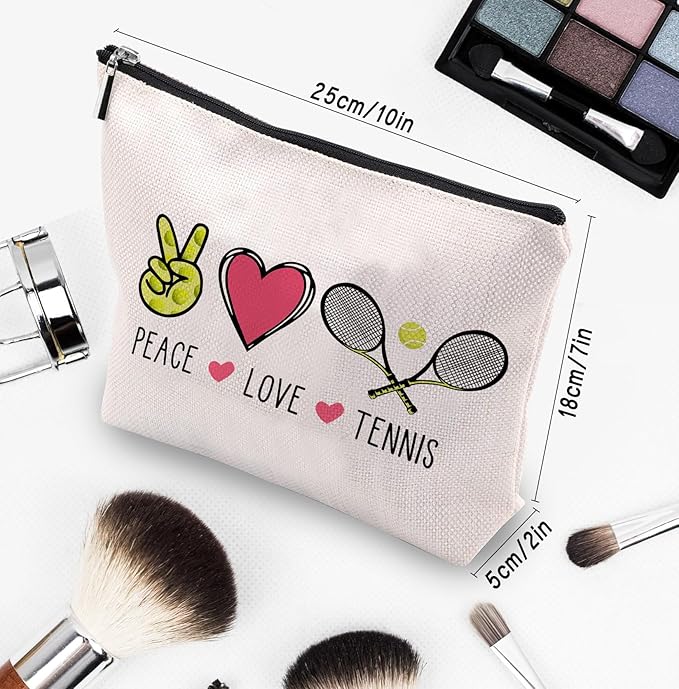 Tennis Gifts Tennis Makeup Bag Pouch, Inspirational Tennis Gifts for Women, Gifts for Tennis Lovers Players Birthday Gift for Coach