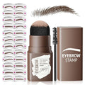 Eyebrow Stamp Stencil Kit - Long-Lasting Eyebrow Powder with Brush, Waterproof & Smudge-Proof Brow Shaping Kit with 24 Reusable Thin & Thick Eyebrow Stencils for Voluminous Brow (Black Brown)
