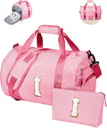 Birthday Gift for Granddaughter, Girls Travel Duffle Bag, Kids Initial Overnight Bags with Shoe Compartment, Personalized Weekend Bag with Makeup Pouch, Gifts for Teenage Girl (Letter I)