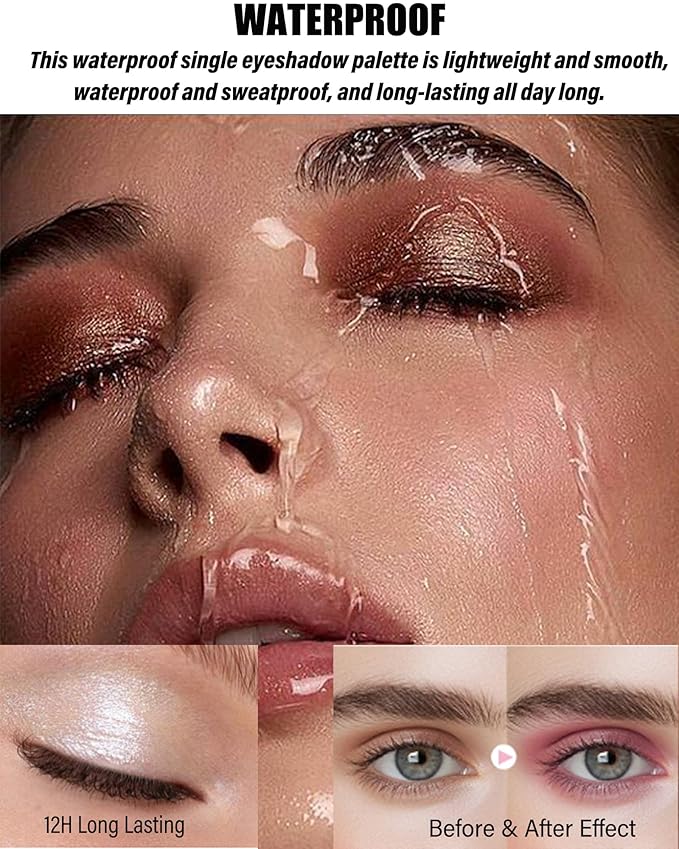 Single Matte Eyeshadow, Mauve Taupe Matte Eye Shadow Powder Palette Makeup, High Pigment Waterproof Nude Multiuse Pressed Eye Shadows Powder with Smooth Lightweight,Blendable for Daily Eye Look-05
