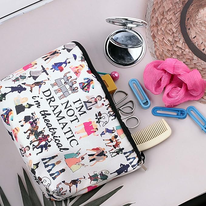 I'm Not Dramatic I'm Theatrical Makeup Bag Broadway Musical Gift Theatre Bag Pencil Case Fun Theatrical Design Makeup Bag (Not dramatic)