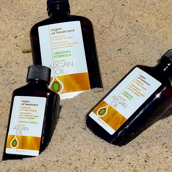 One 'n Only Argan Oil Hair Treatment - Lightweight & Hydrating Hair Oil for Natural, Wigs & Extensions - Shine Enhancing, Heat Protectant & Frizz Control (3.4 oz, 2pk)