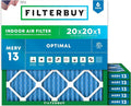 Filterbuy 20x20x1 Air Filter MERV 13 Optimal Smoke & Allergy Defense, by Filterbuy