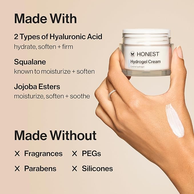 Honest Beauty Refill Pod for Full Size Hydrogel Cream | Lightweight, Moisturizing Water Cream | Gentle for Sensitive Skin, Fragrance Free, Vegan | 1.7 fl oz