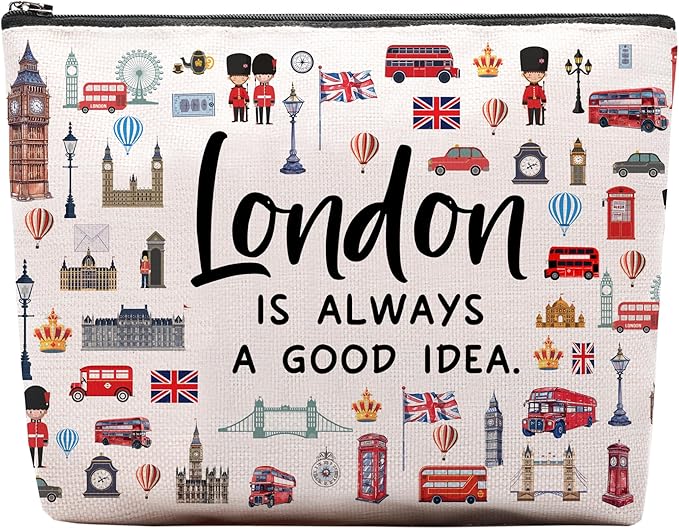 London Lover Souvenirs Gifts: Themed Travel Organizer for Women, Friends - Zipper Pouch Accessories Bag