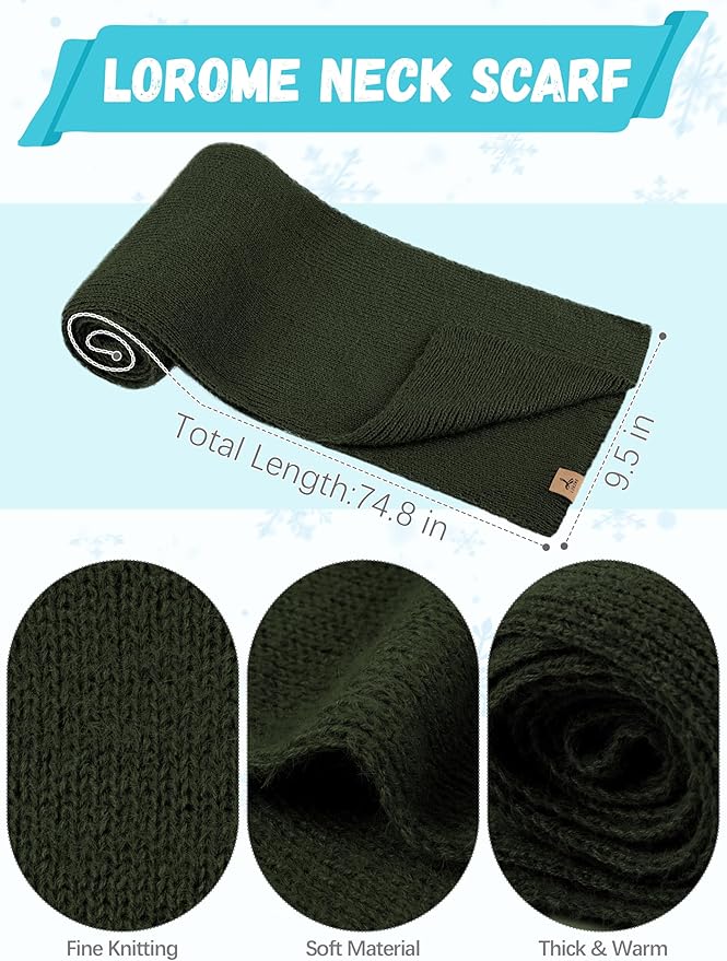 Winter Beanie Hat Scarf Gloves, Warm Fleece Knit Hat Long Scarf Neck Warmer Touch Screen Winter Gloves Set Gifts for Women