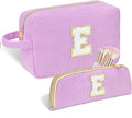 Personalized Initial Makeup Bag Trendy Stuff Corduroy Cosmetic Bag Travel Toiletry Bag for Women, Christmas/Thanksgiving/Halloween Gifts Makeup Organizer Case for Teen Girls Mom Girlfriend Wife.